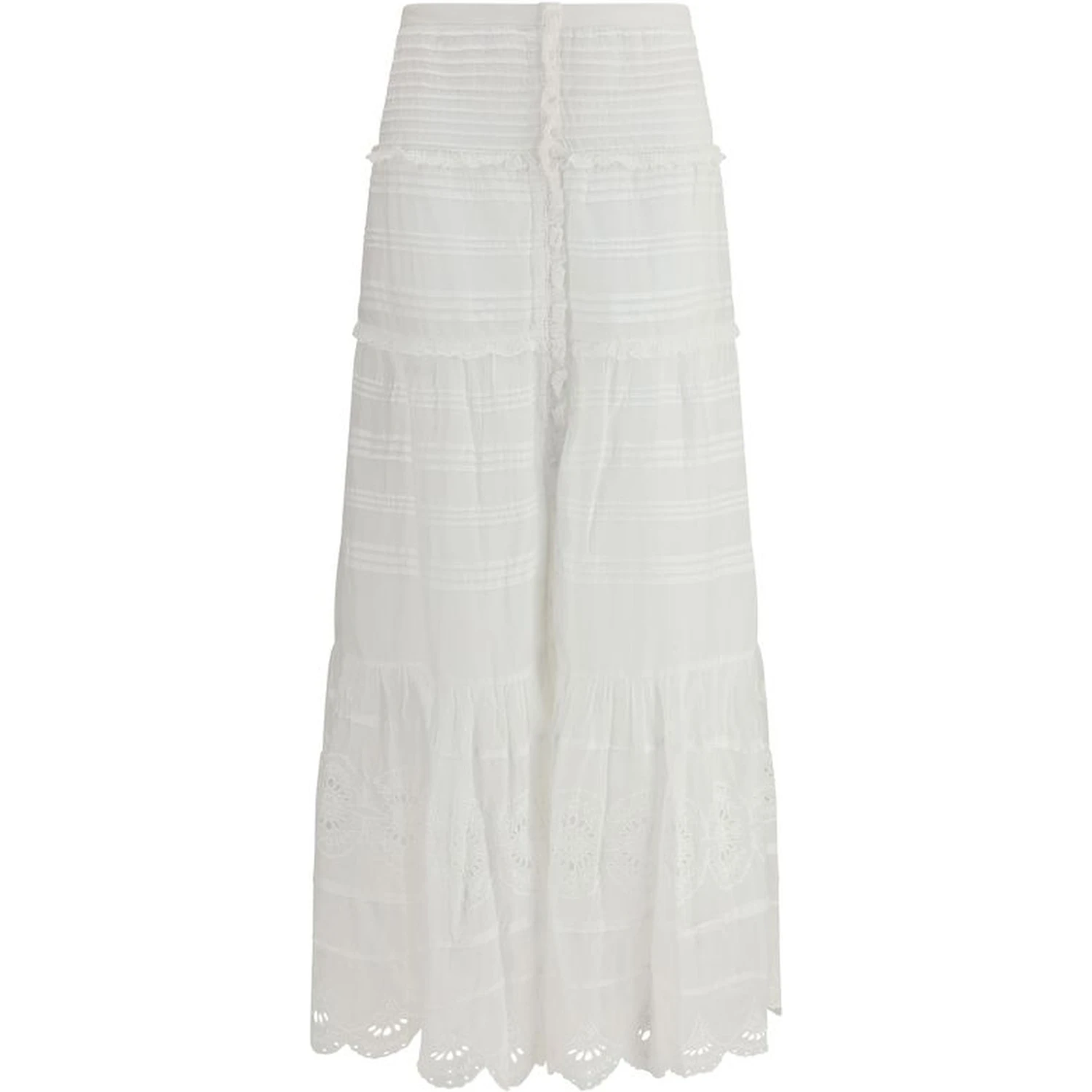 White Viscose Long Skirt