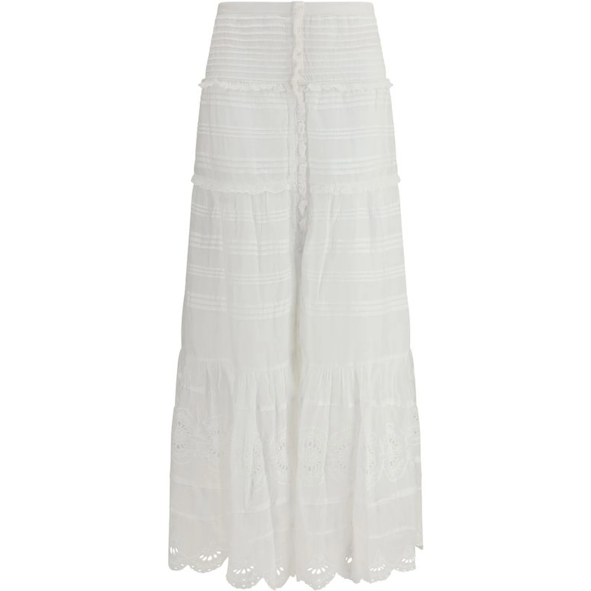 White Viscose Long Skirt