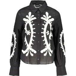Black Cotton Pattern Shirt