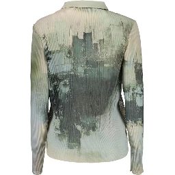 Green Polyester Pattern Shirt