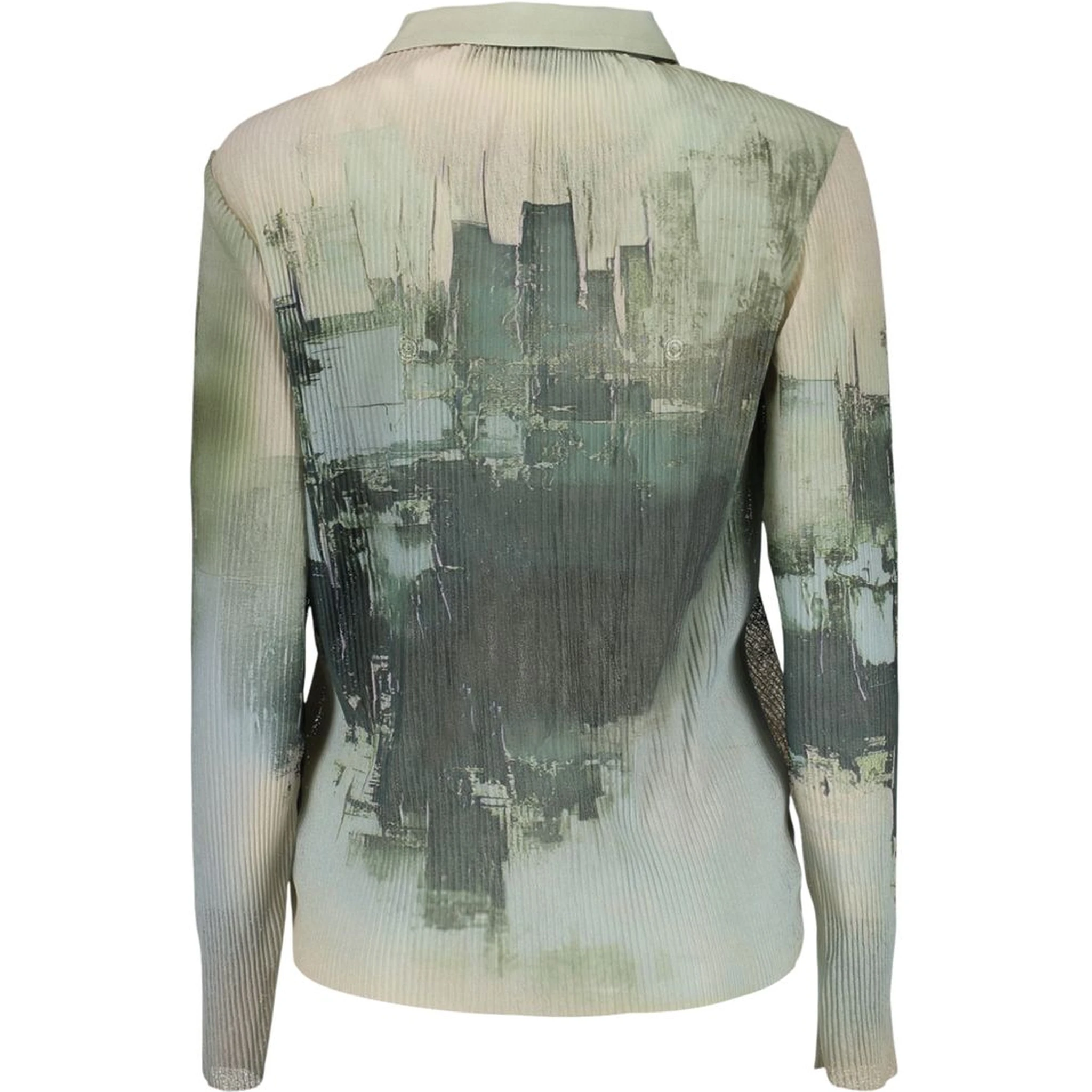 Green Polyester Pattern Shirt