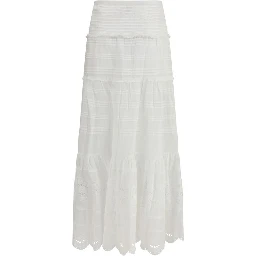 White Viscose Long Skirt