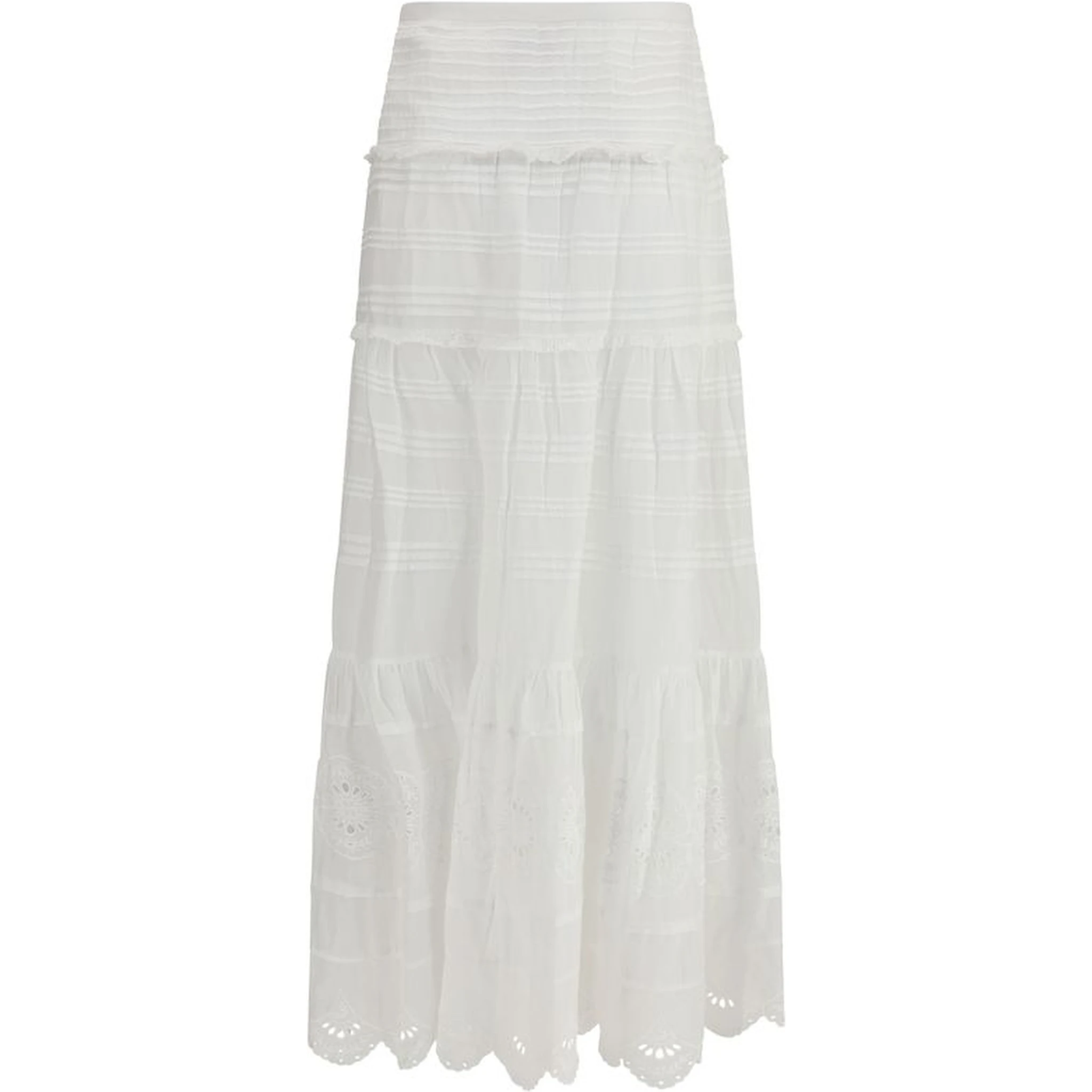 White Viscose Long Skirt
