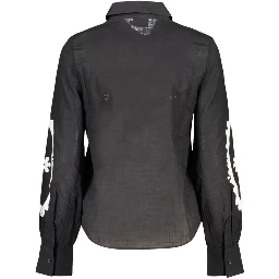 Black Cotton Pattern Shirt