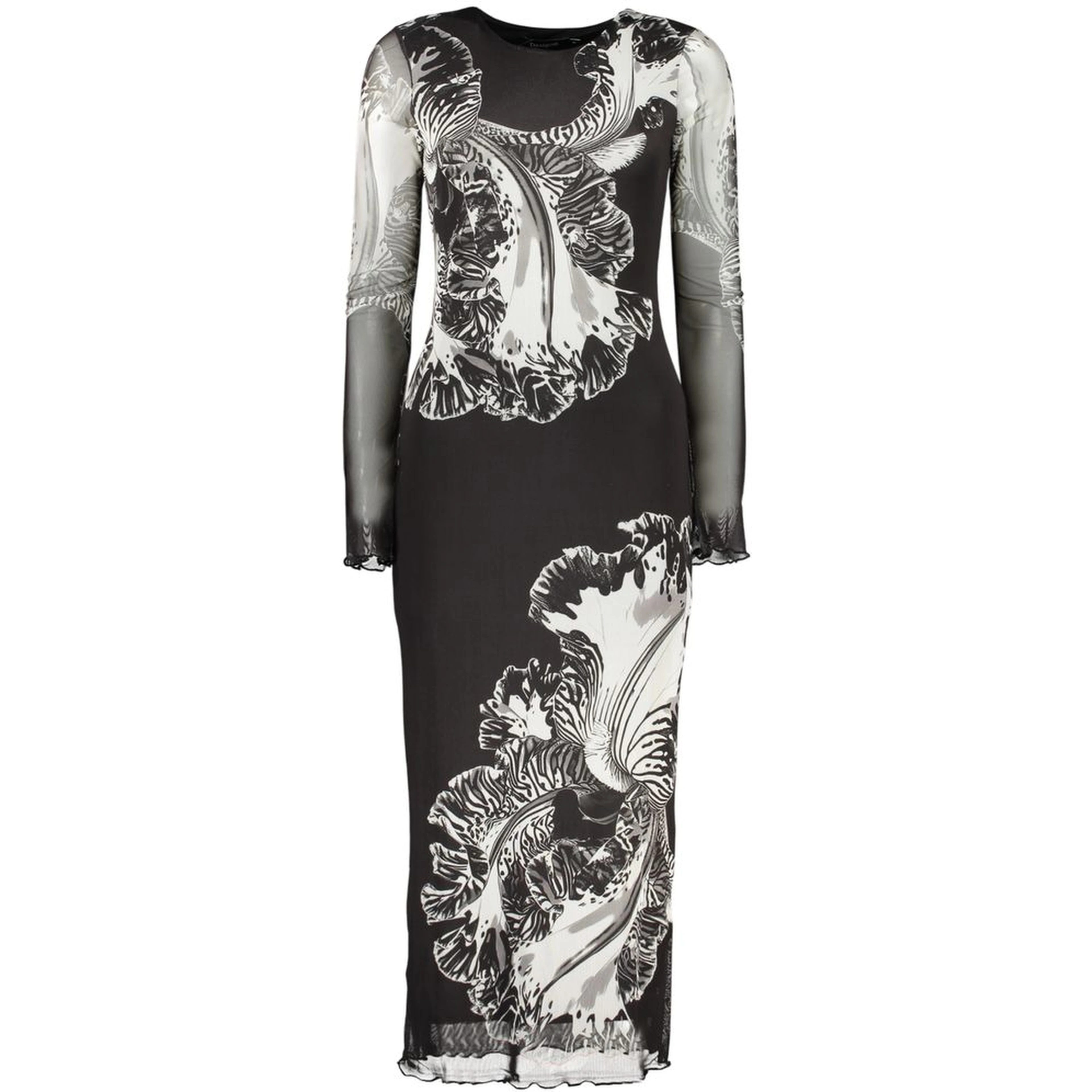 Black Polyester Casual Dress