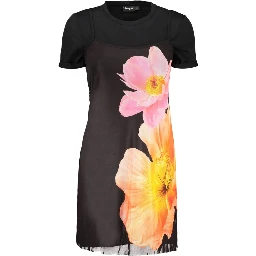 Black Cotton Casual Dress