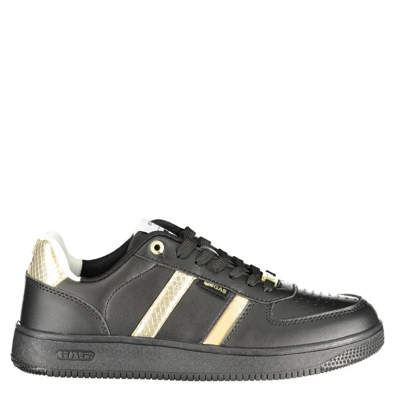 Black Polyester Athletic Sneakers
