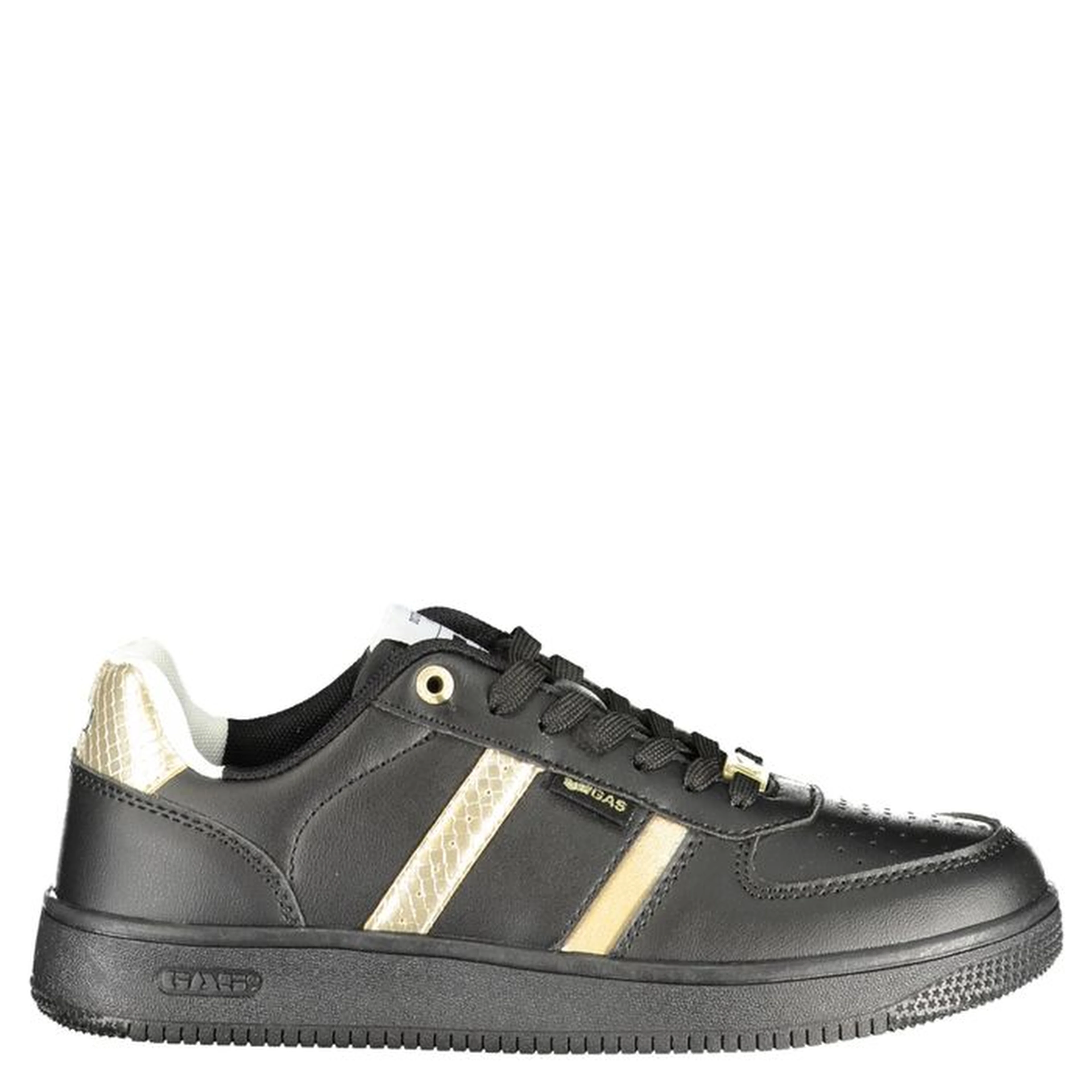 Black Polyester Athletic Sneakers
