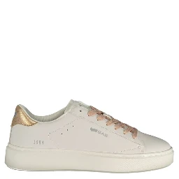 White Polyester Athletic Sneakers
