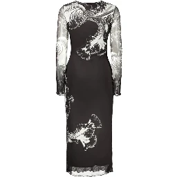 Black Polyester Casual Dress