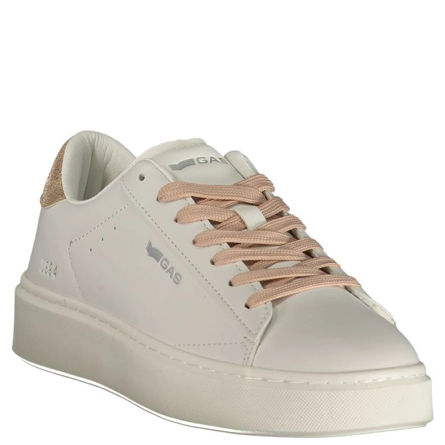 White Polyester Athletic Sneakers