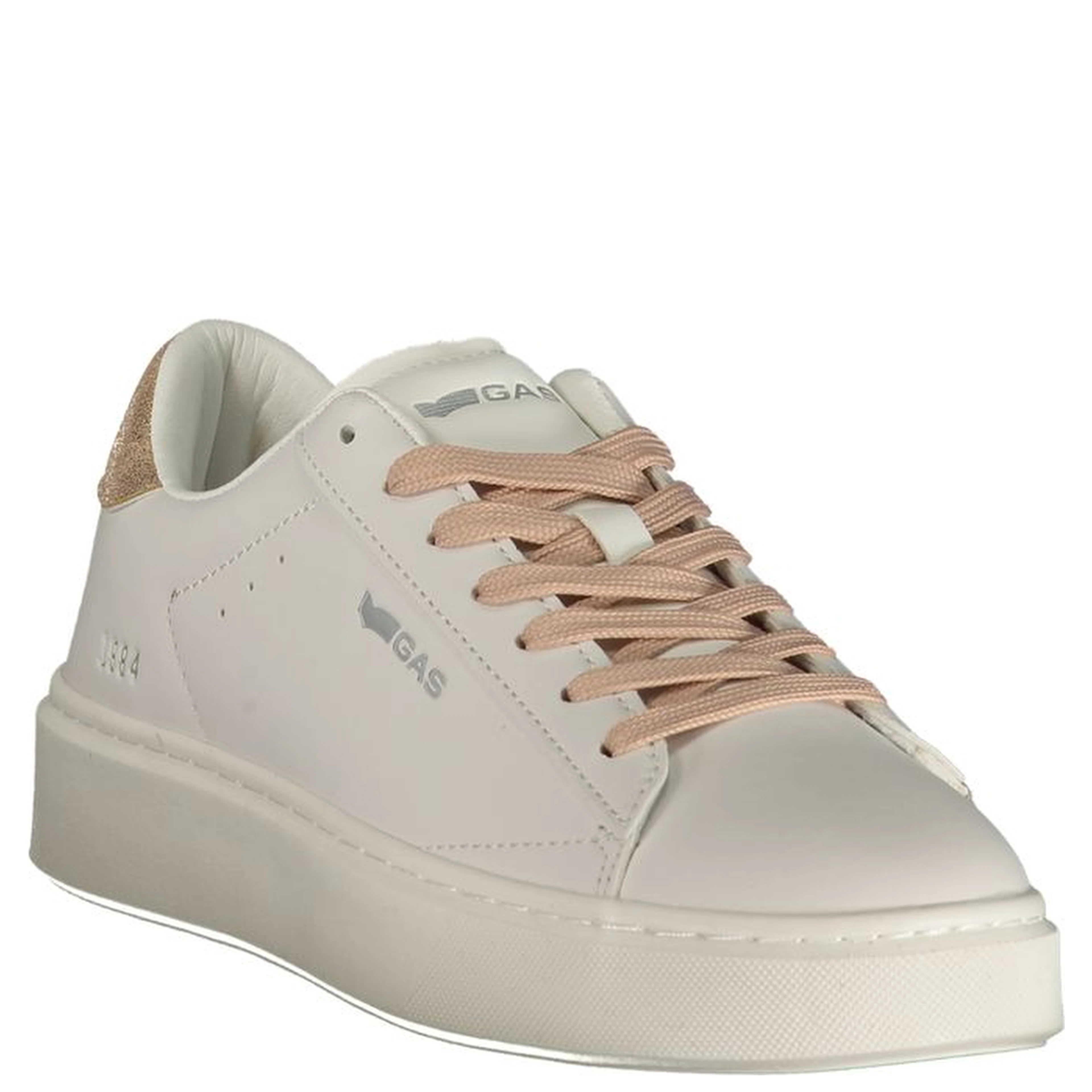 White Polyester Athletic Sneakers