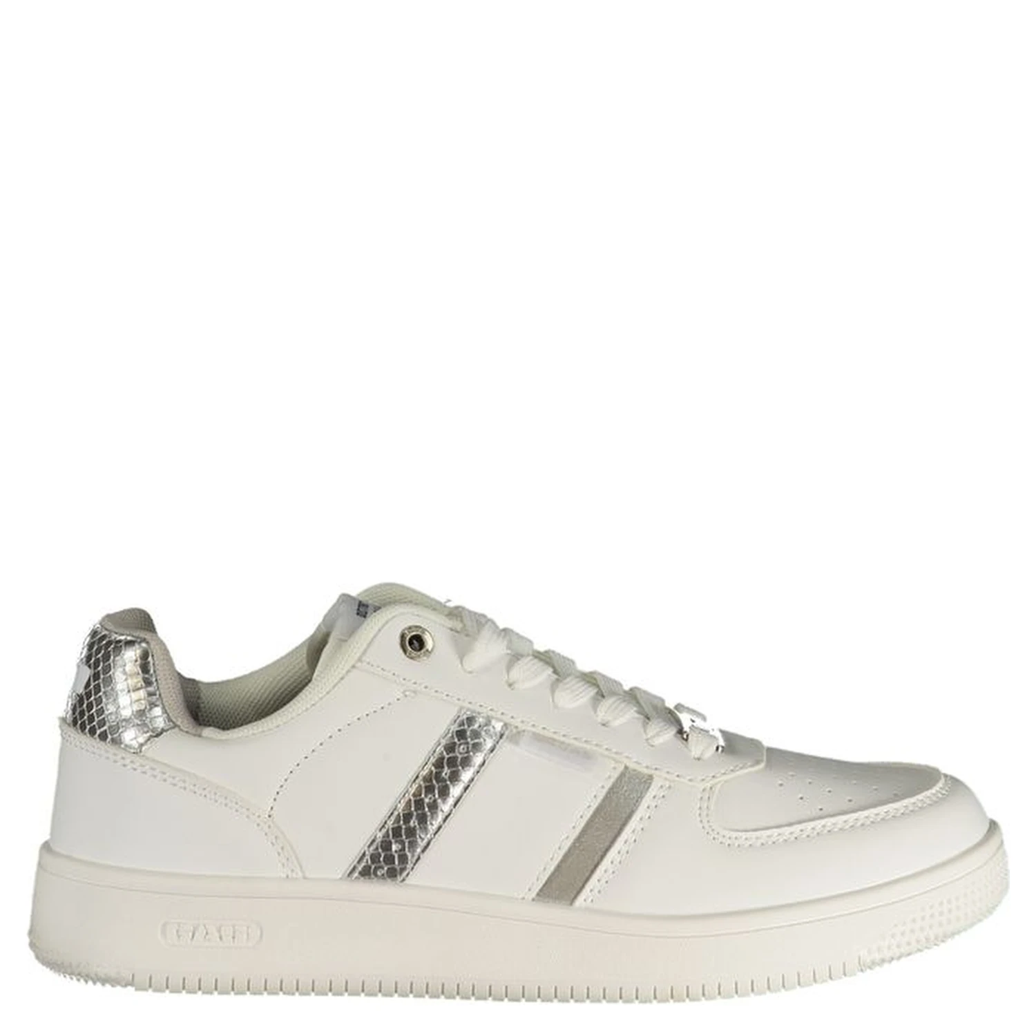 White Polyester Athletic Sneakers