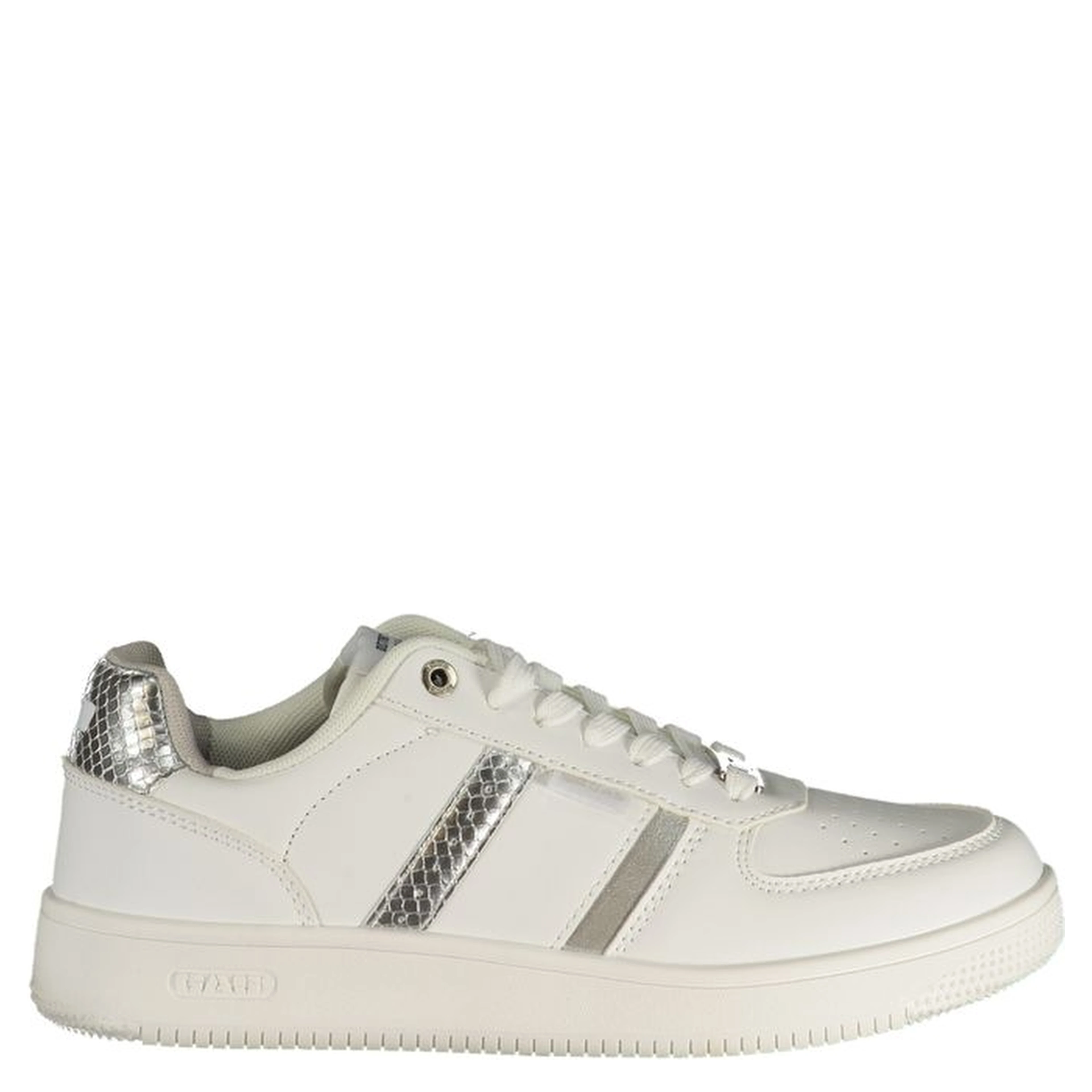 White Polyester Athletic Sneakers