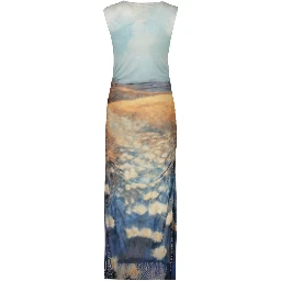 Blue Polyester Casual Dress