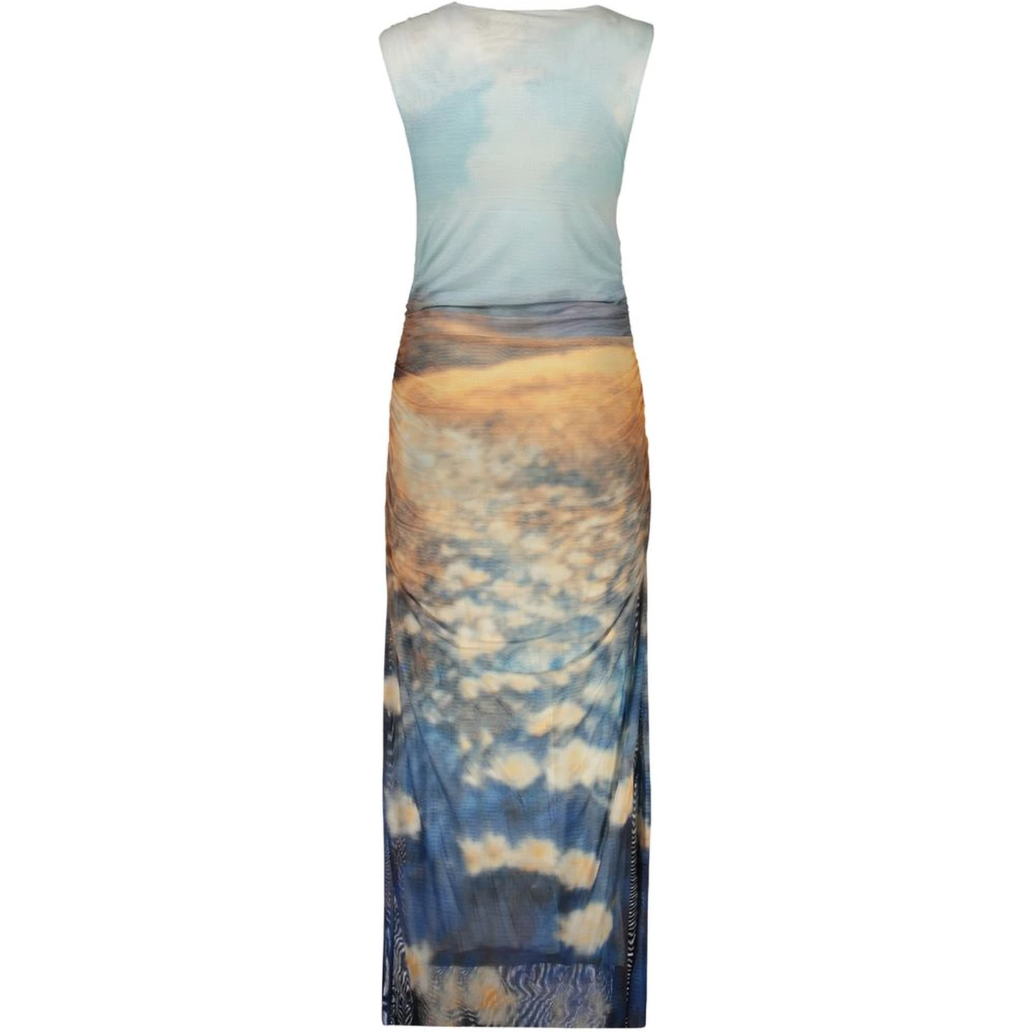 Blue Polyester Casual Dress