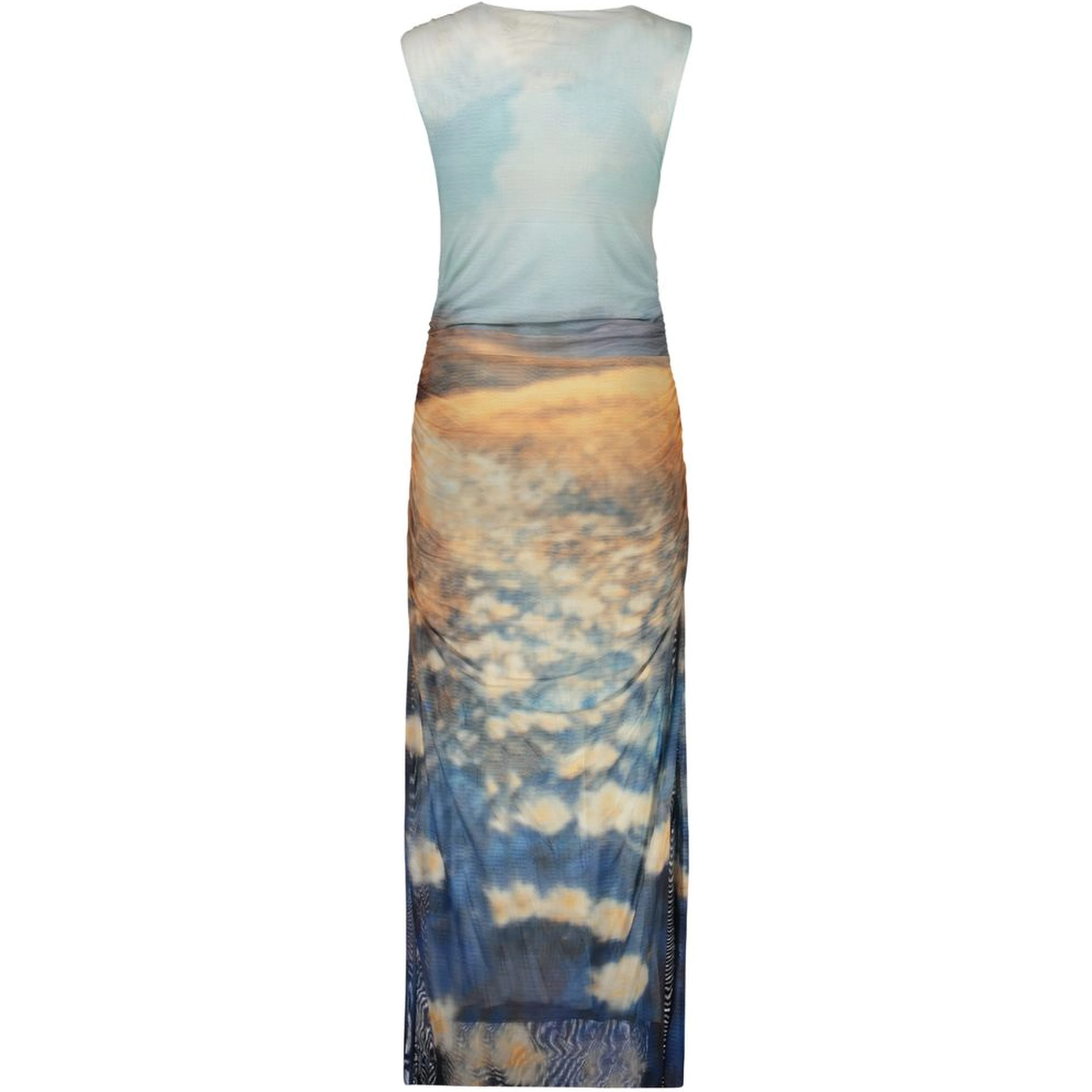 Blue Polyester Casual Dress