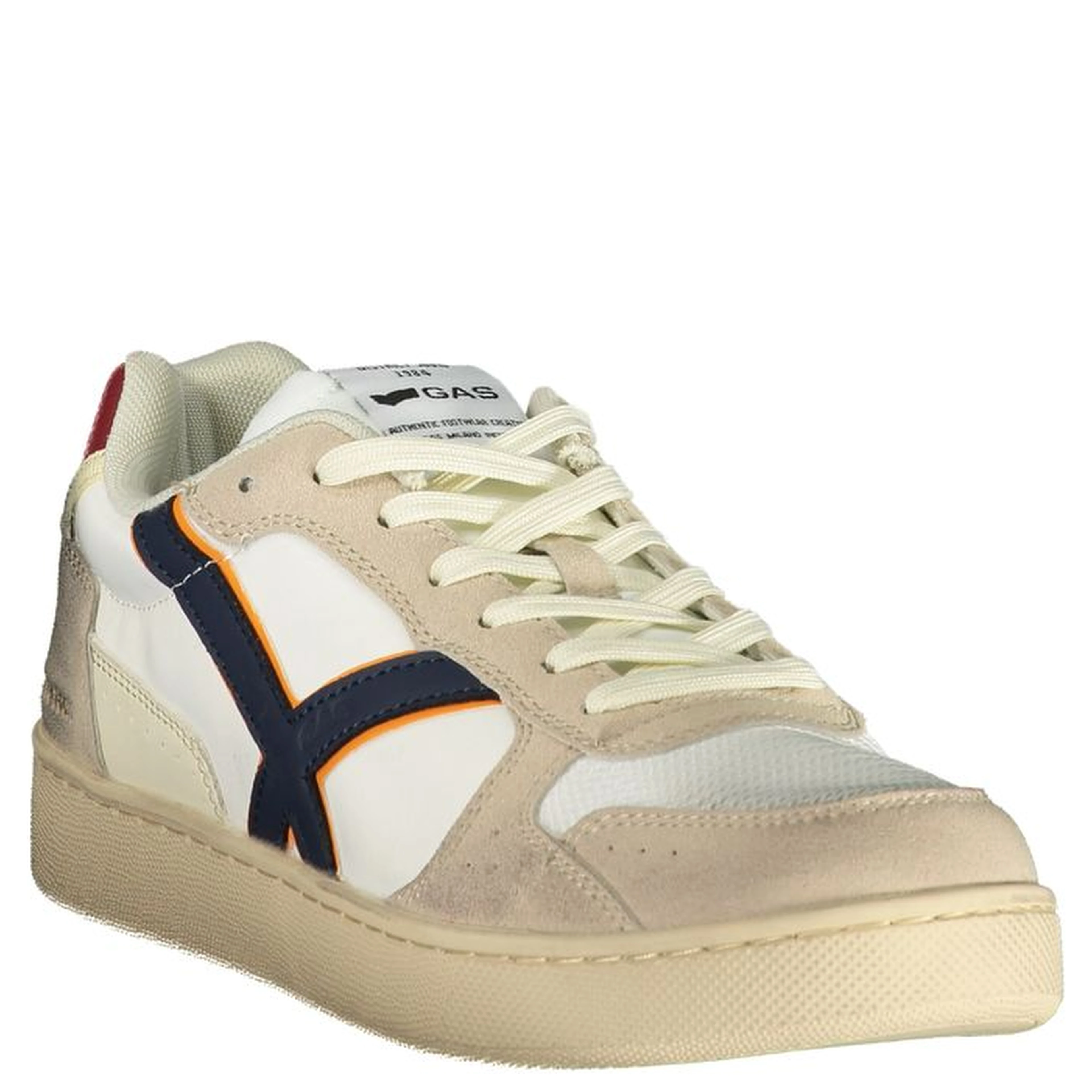 White Polyester Athletic Sneakers