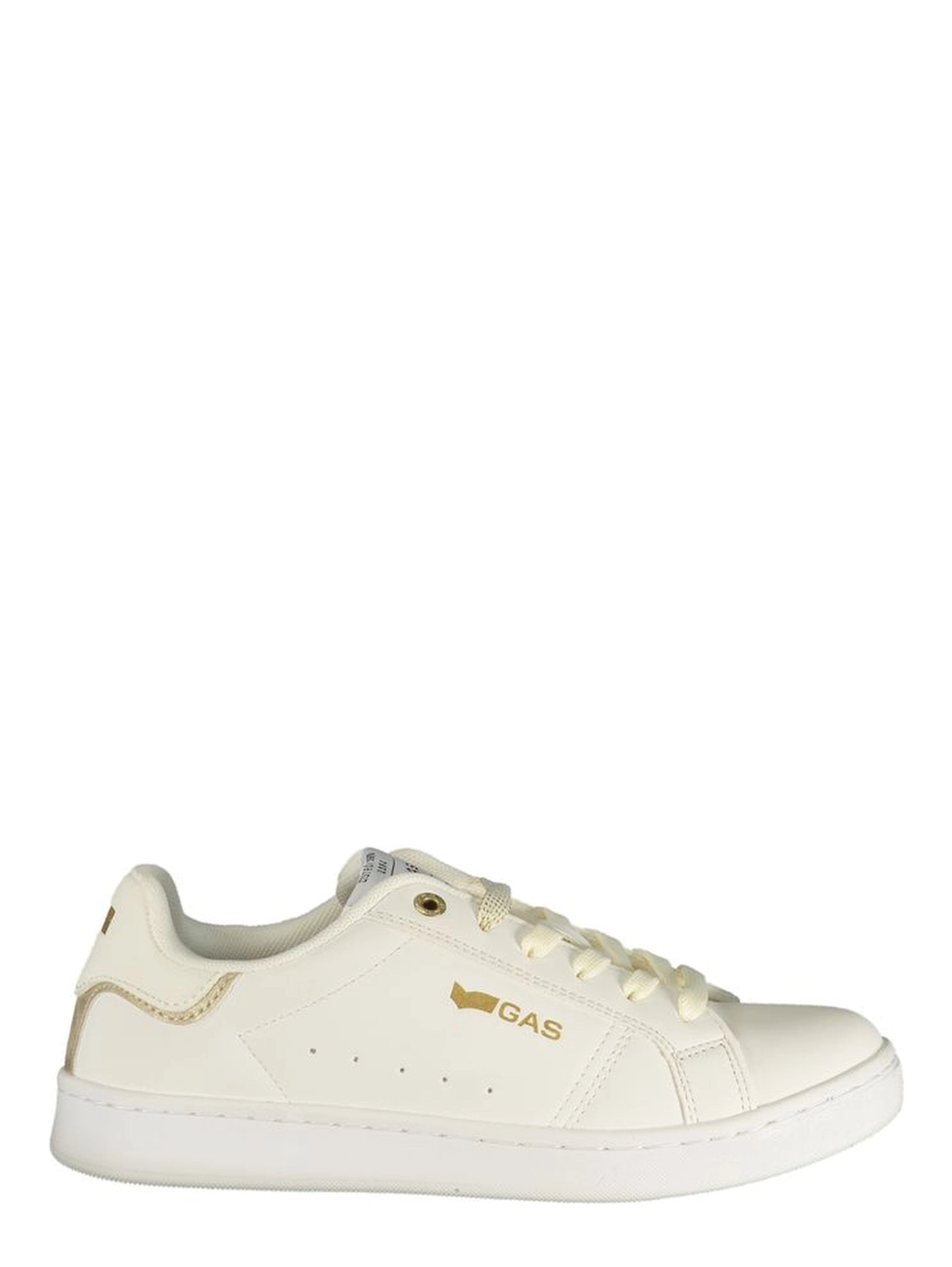 White Polyester Athletic Sneakers