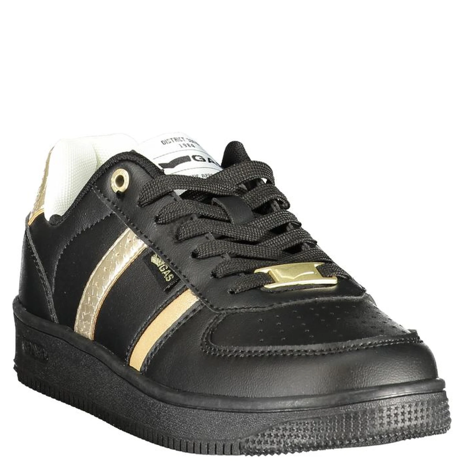 Black Polyester Athletic Sneakers