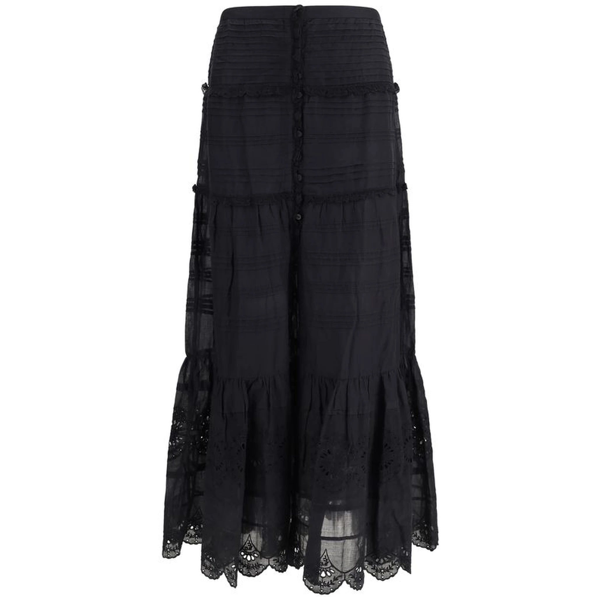 Black Viscose Long Skirt