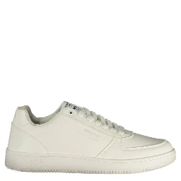 White Polyester Athletic Sneakers