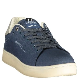 Blue Polyester Athletic Sneakers