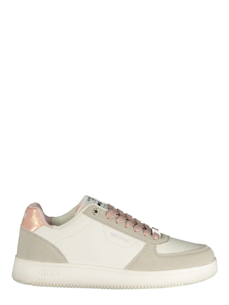 White Polyester Athletic Sneakers
