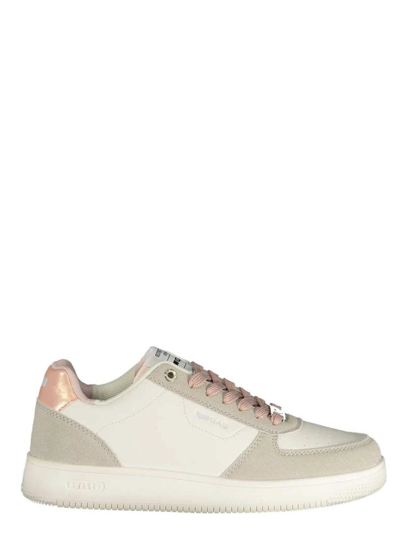 White Polyester Athletic Sneakers