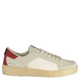 White Polyester Athletic Sneakers