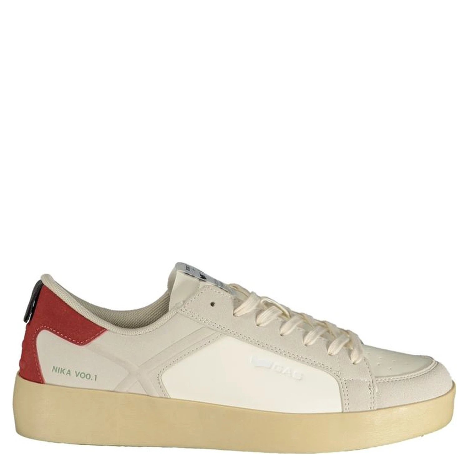 White Polyester Athletic Sneakers
