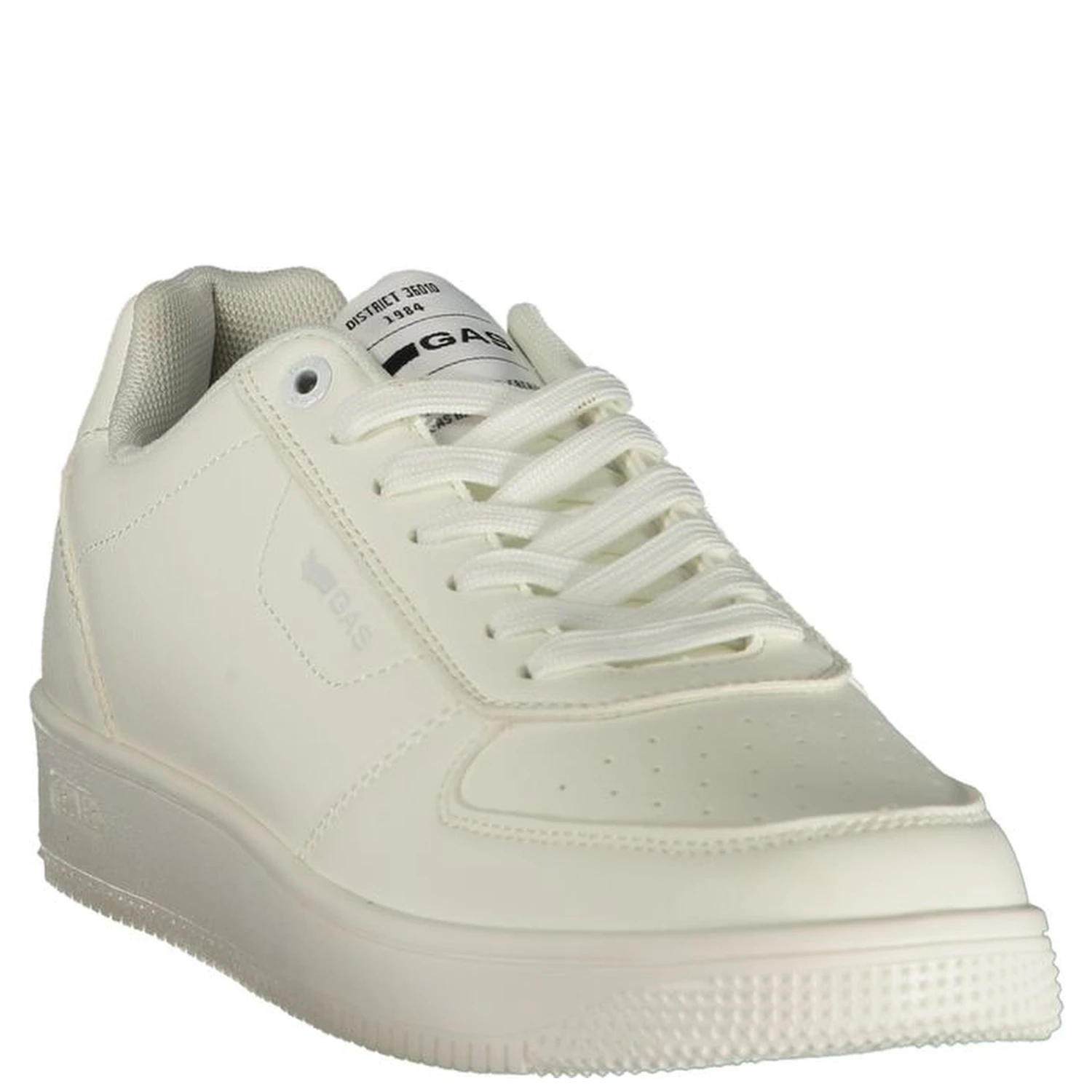 White Polyester Athletic Sneakers