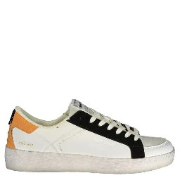 White Polyester Athletic Sneakers