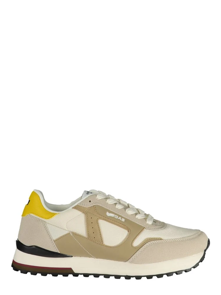White Polyester Athletic Sneakers