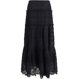 Black Viscose Long Skirt