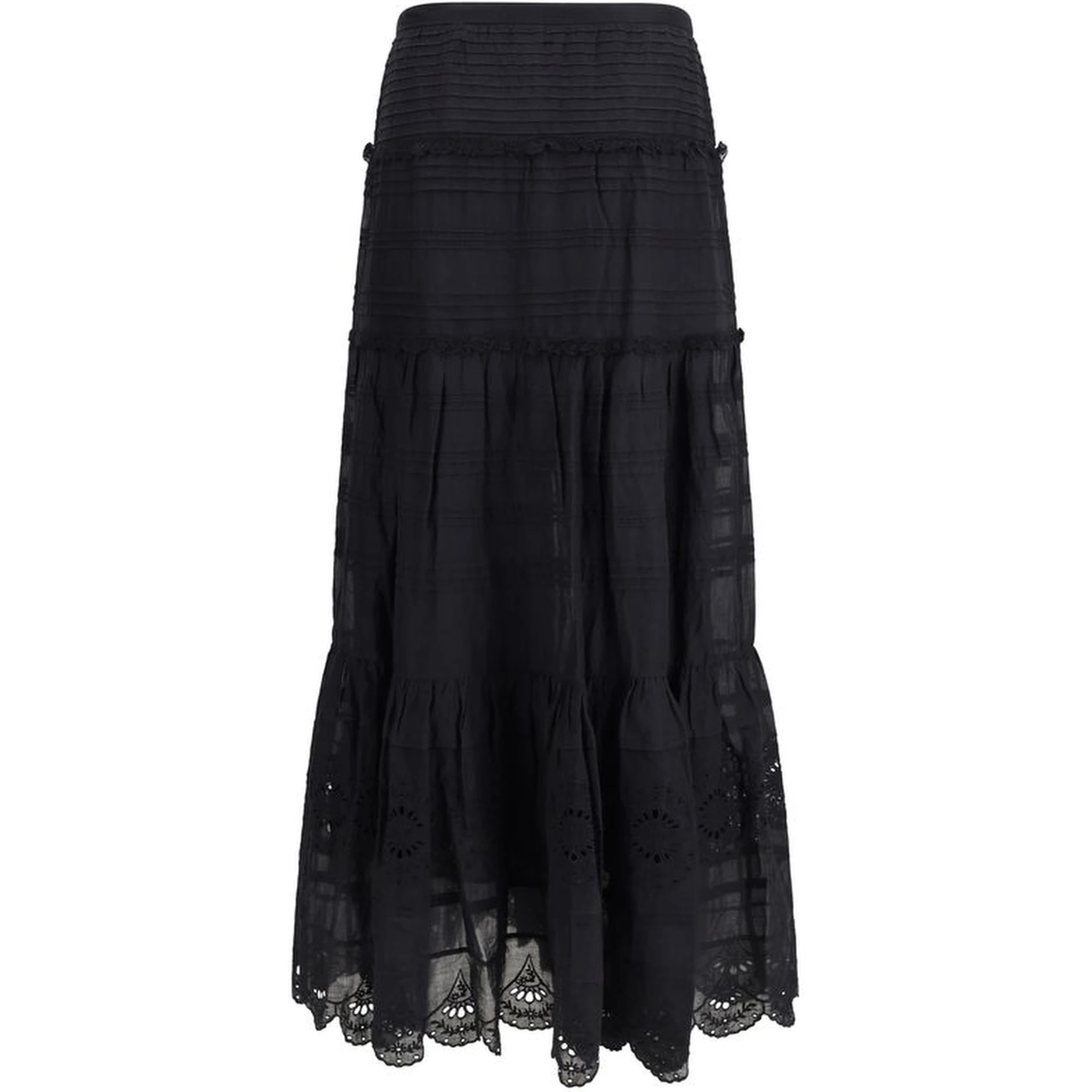 Black Viscose Long Skirt