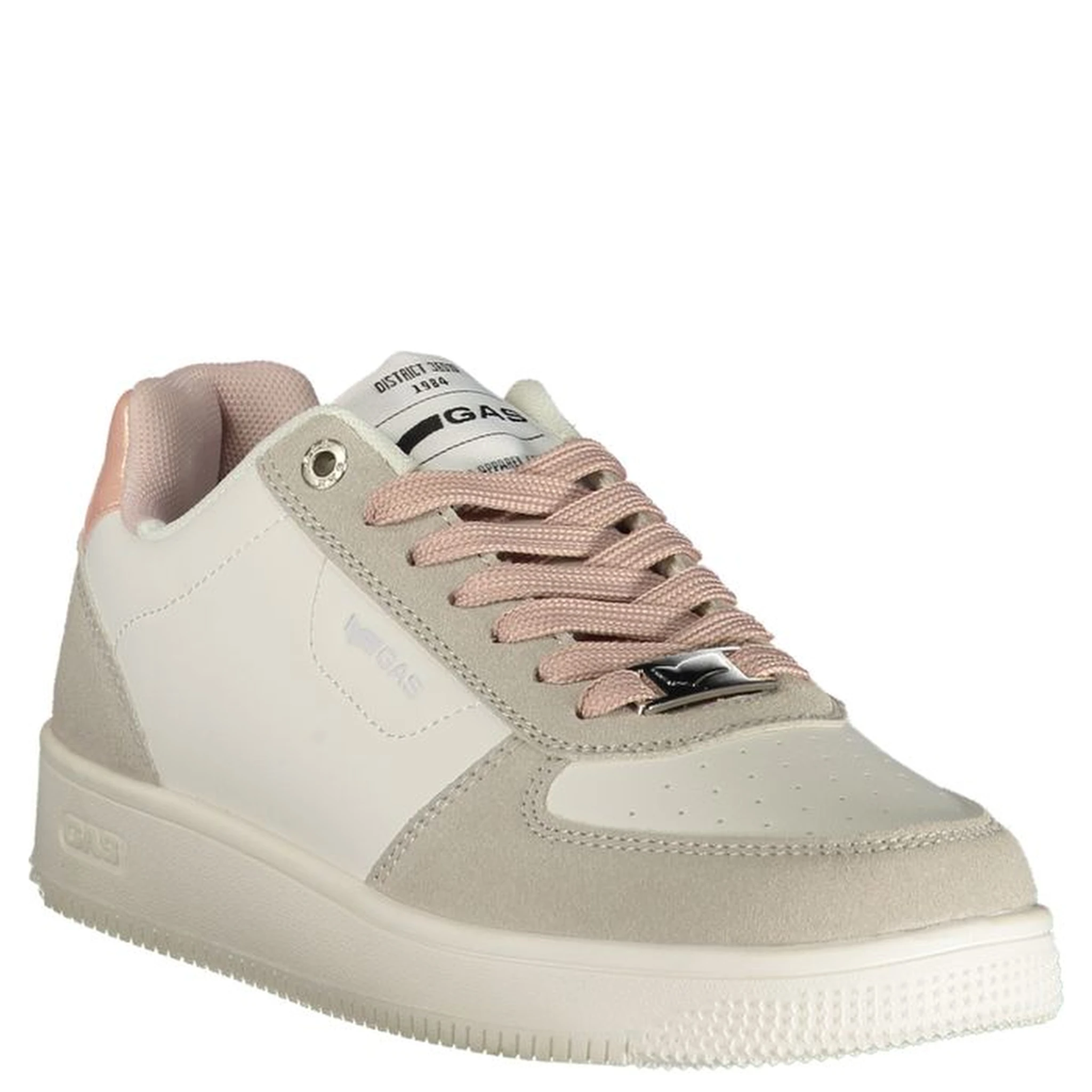 White Polyester Athletic Sneakers