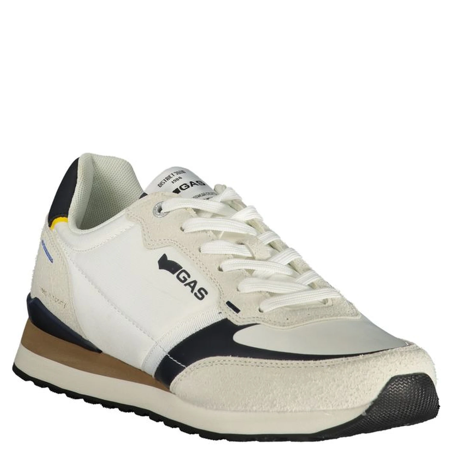 White Polyester Athletic Sneakers