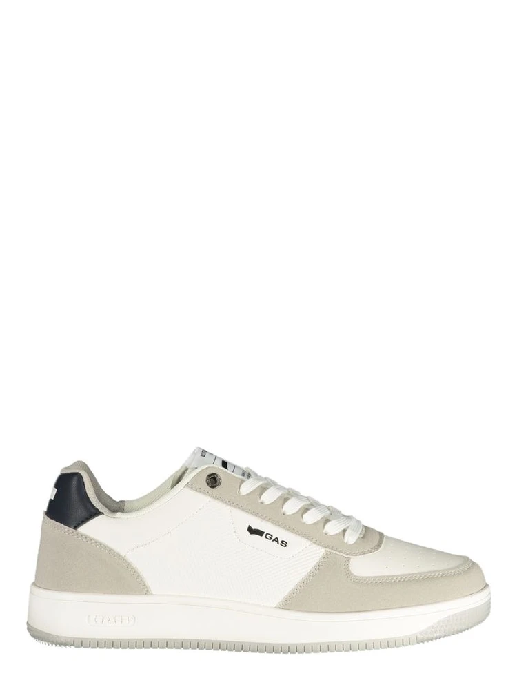White Polyester Athletic Sneakers