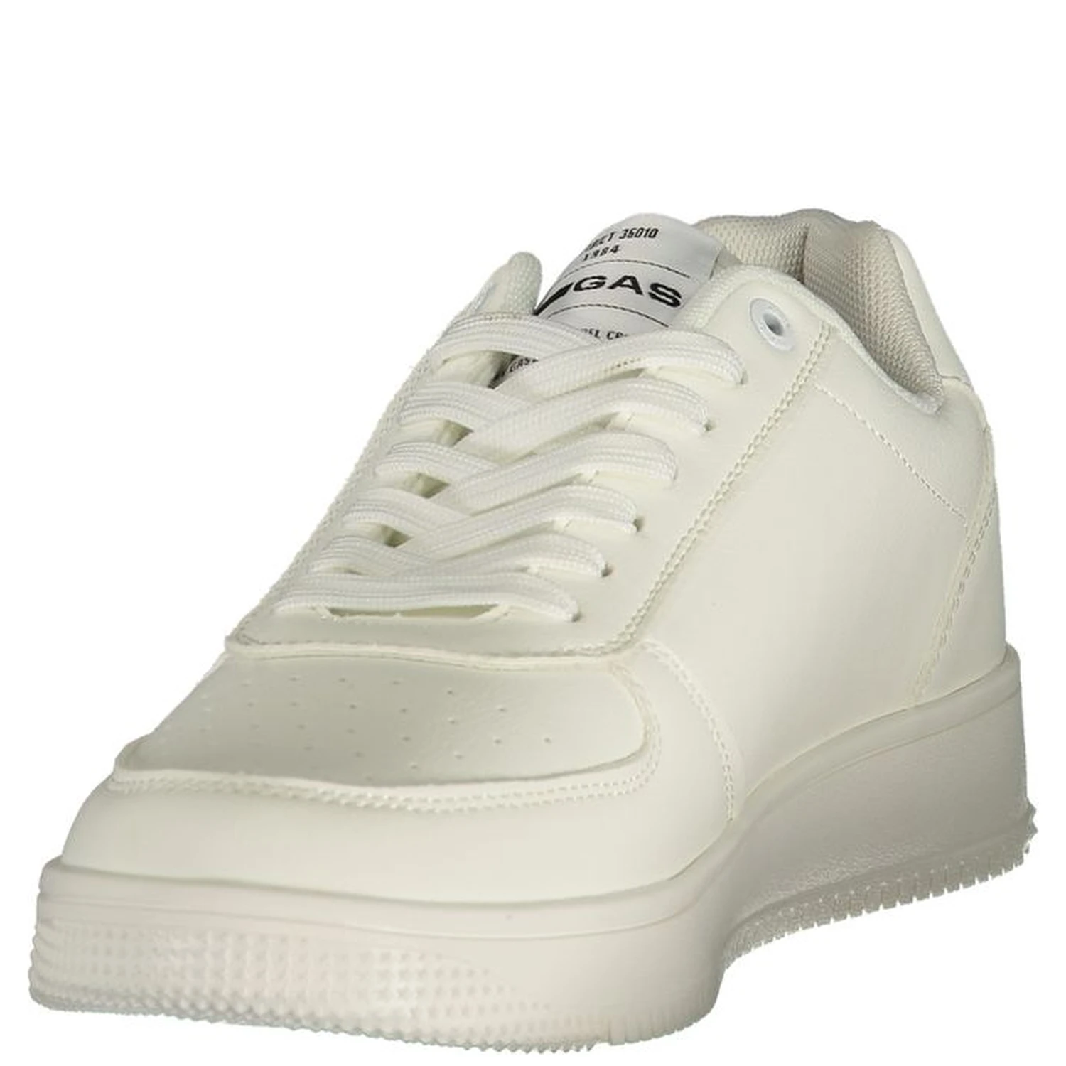 White Polyester Athletic Sneakers