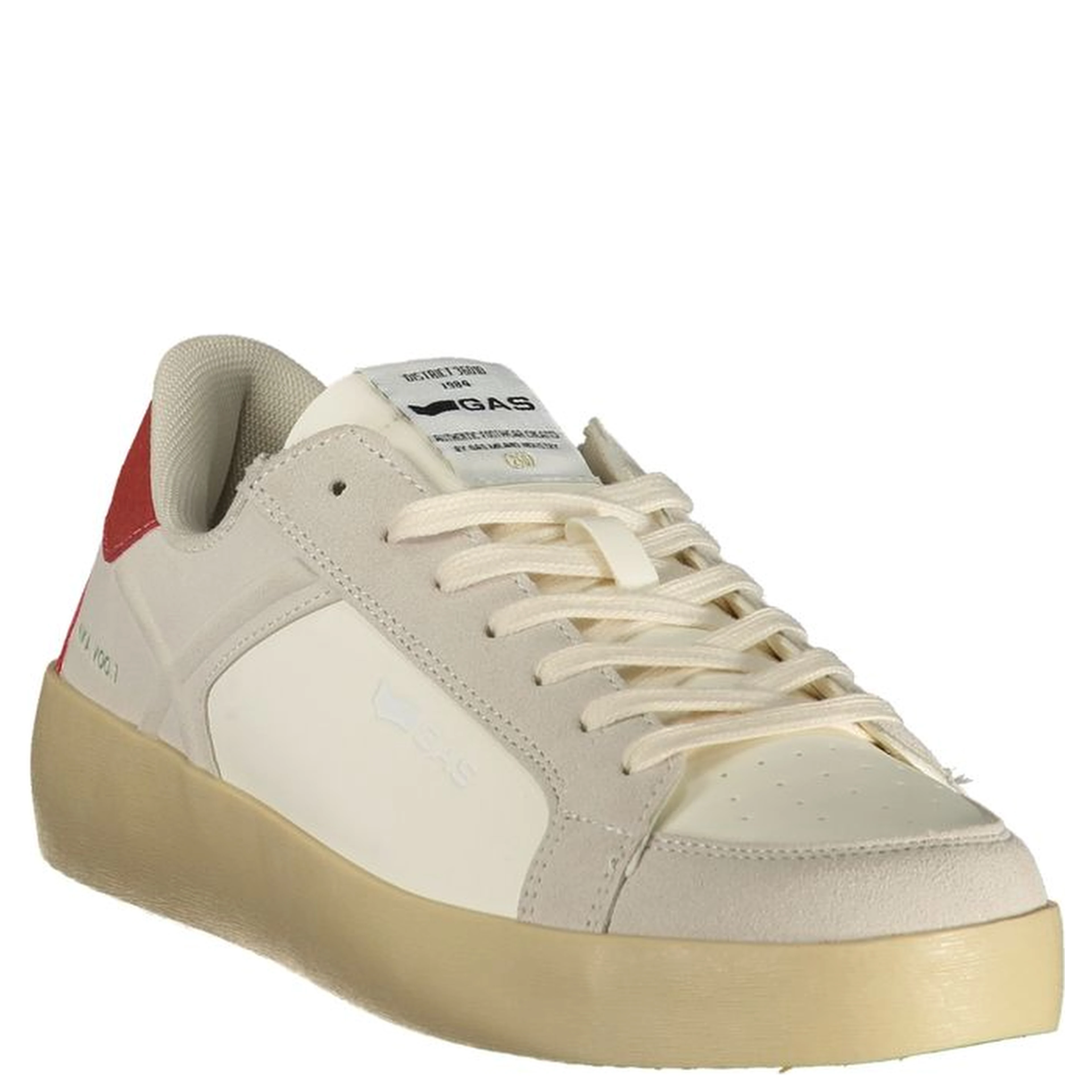 White Polyester Athletic Sneakers