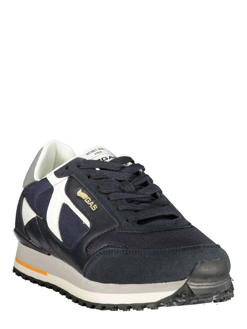 Blue Polyurethane Men Sneaker