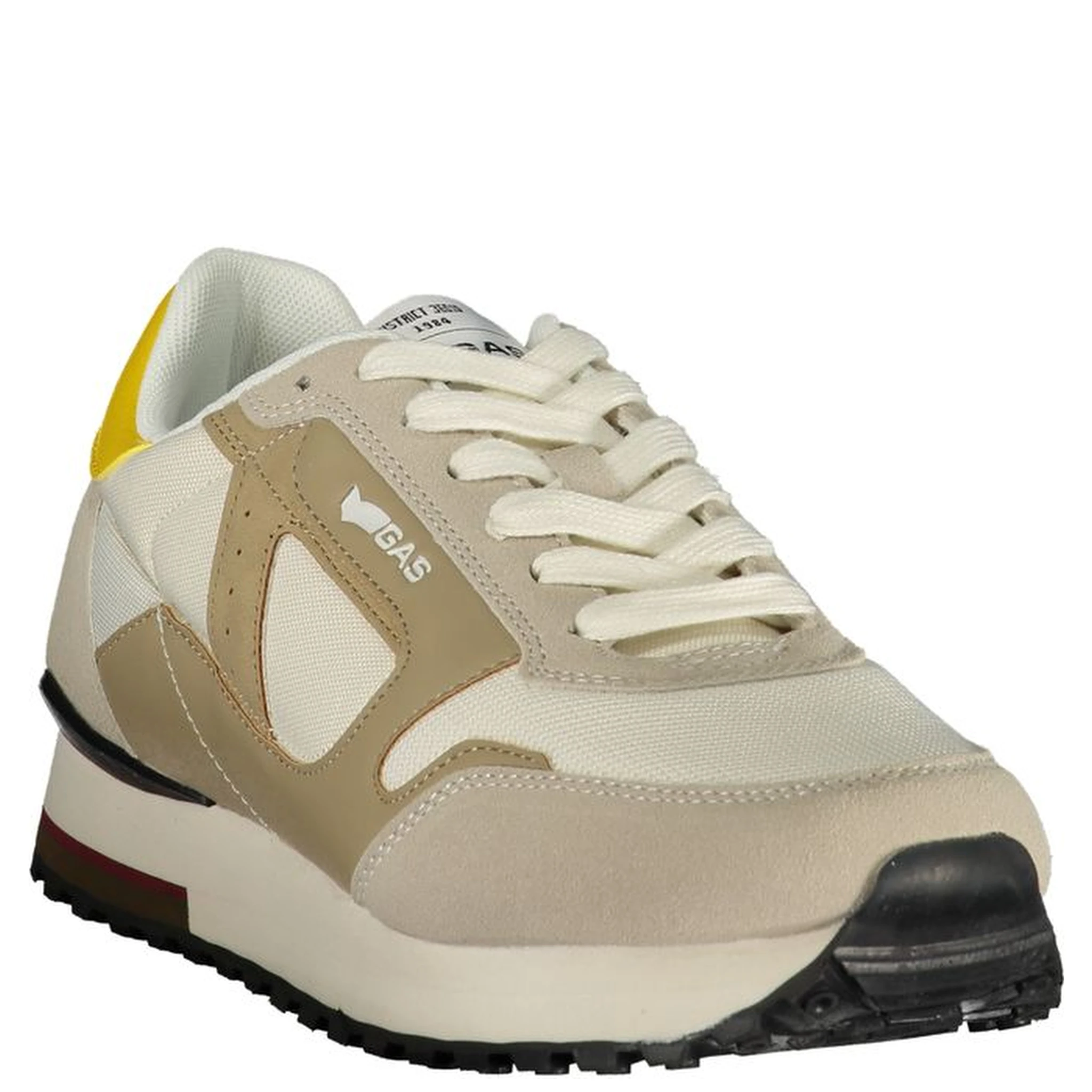 White Polyester Athletic Sneakers