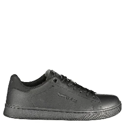 Black Polyester Athletic Sneakers