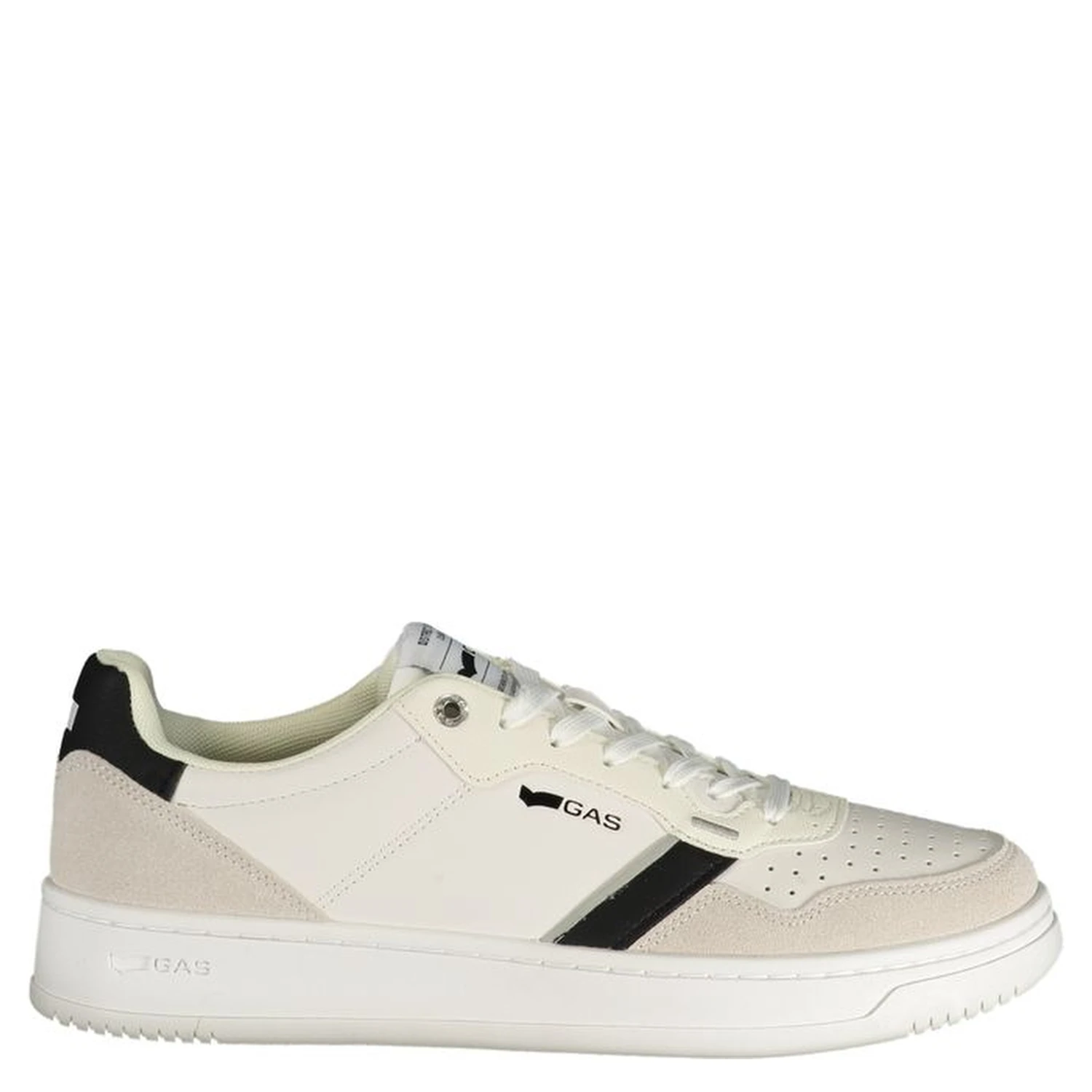 White Polyester Athletic Sneakers