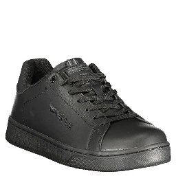 Black Polyester Athletic Sneakers