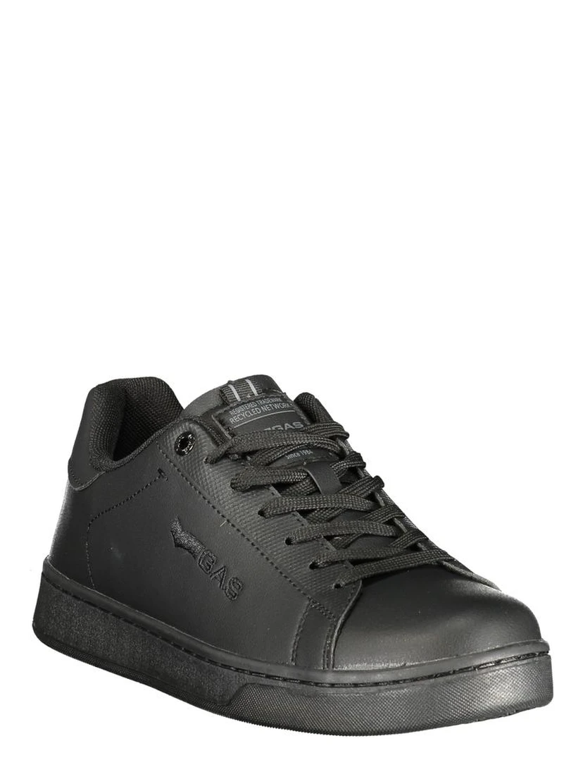 Black Polyester Athletic Sneakers