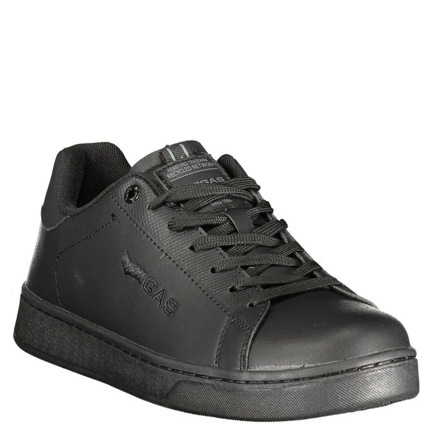 Black Polyester Athletic Sneakers