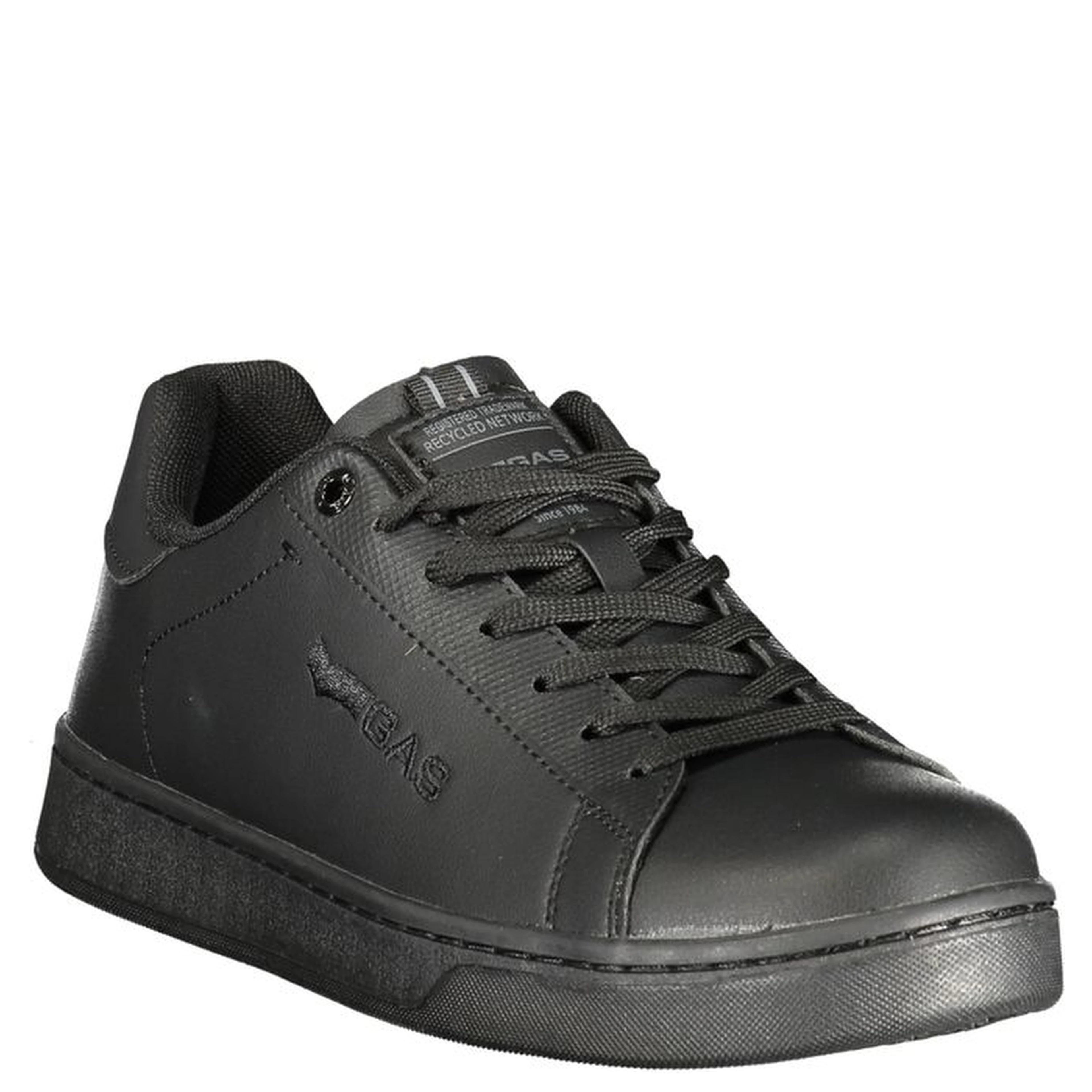 Black Polyester Athletic Sneakers