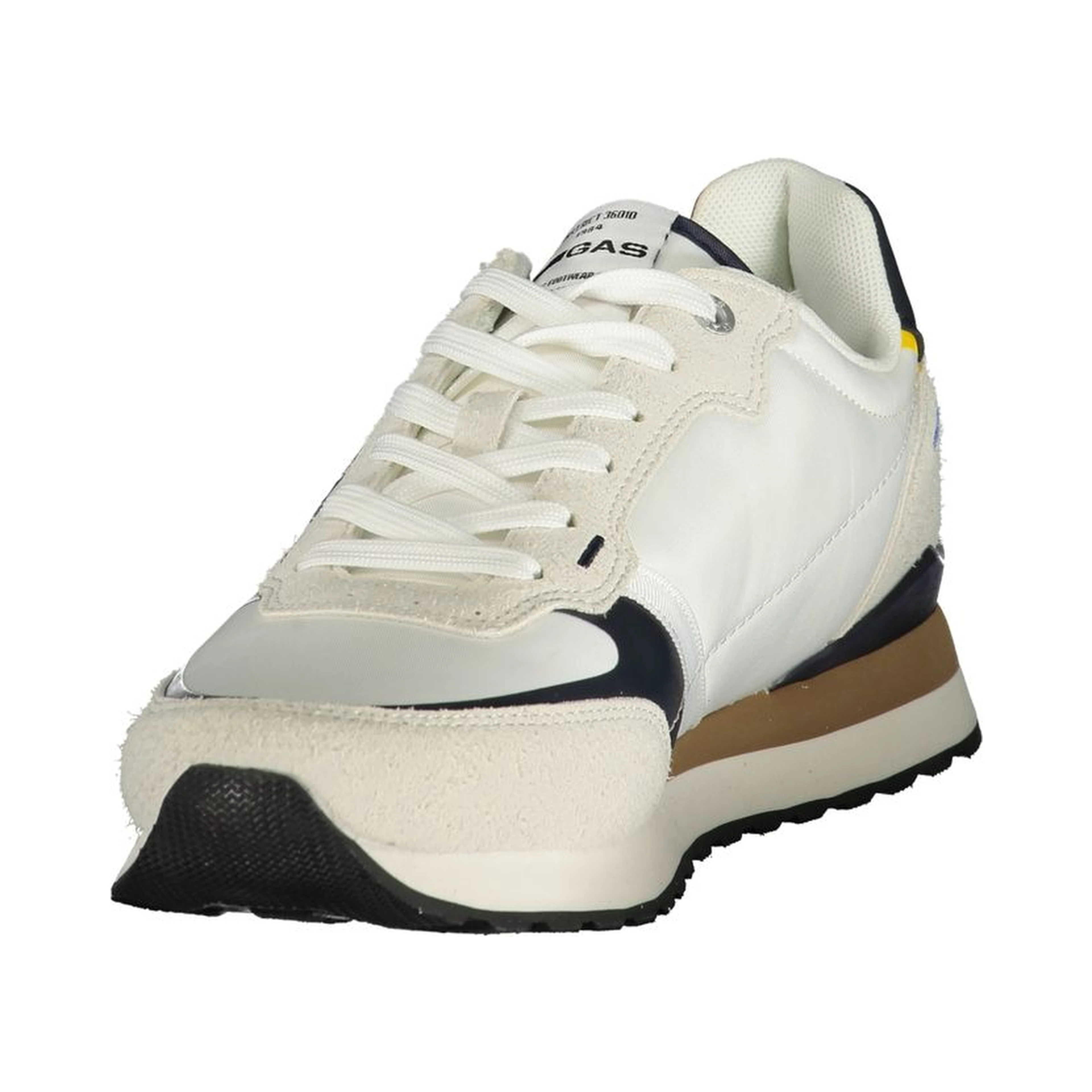 White Polyester Athletic Sneakers
